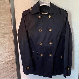 MICHAEL MICHAEL KORS BELTED NAVY JACKET COAT SIZE S/P